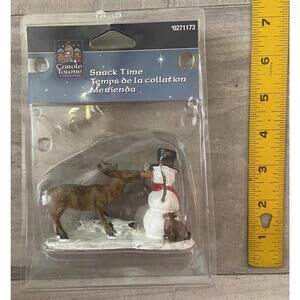 Lemax (Carole Towne) Christmas Village "Snack Time" Figurine Snowman Reindeer